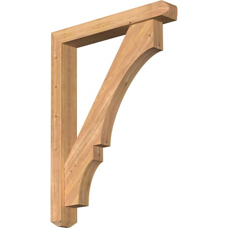 Ekena Millwork Balboa Craftsman Smooth Bracket w/ Offset Brace, Western Red Cedar, 5 1/2"W x 36"D x 48"H BKT0604X36X48BOA04SWR